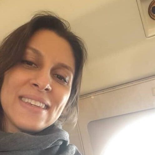 Nazanin Zaghari-Ratcliffe in a plane leaving Iran For UK. March 16, 2022