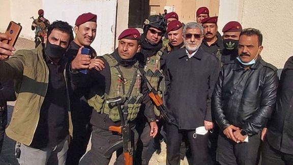 Commander of Qods Force Esmail Ghaani in Iraq in February 2022