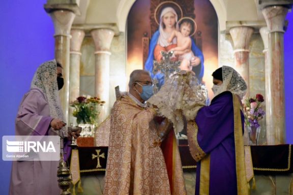 A religious ceremony in a church in Tehran