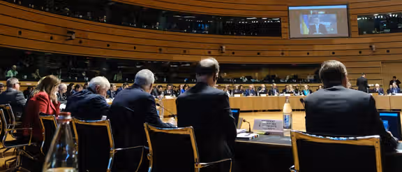 EU Ministers of Foreign Affairs during a session in Luxembourg on April 22, 2024