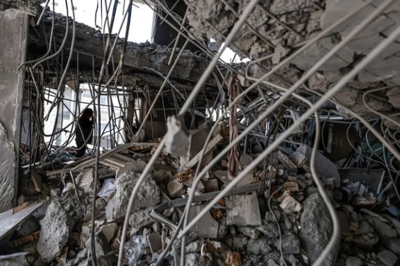 A building destroyed by an Israeli strikes