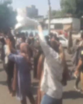 A screen grab from the protests in the city of Ahvaz