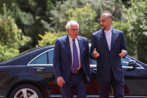 Josep Borrell, the EU's foreign policy chief, and Iranian Foreign Minister Hossein Amir-Abdollahian in Tehran