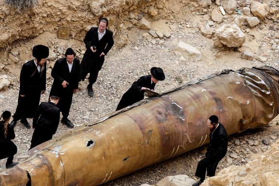 An Iranian ballistic missile shot down over Israel in April