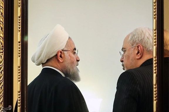 Former Iranian President Hassan Rouhani (left) and his Foreign Minister Javad Zarif