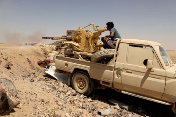 A scene from war in Yemen in March 2021