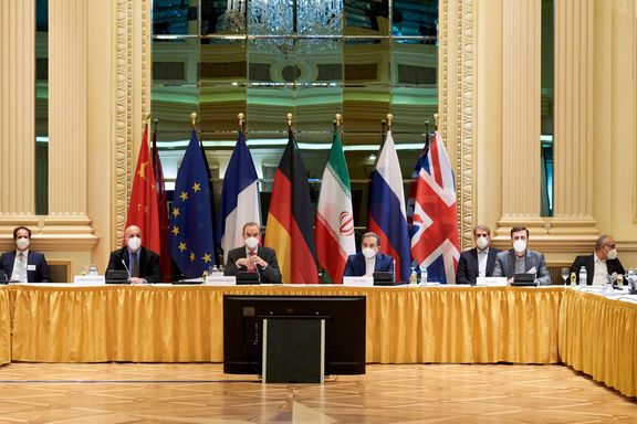 Diplomats meeting in Vienna for talks over Iran's nuclear program in April 2021.