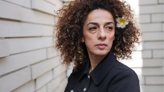 American-Iranian journalist Masih Alinejad poses for a portrait in New York City, September 14, 2024.