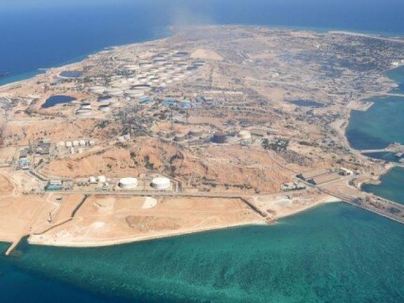 An aerial view of Abu Musa island in the Persian Gulf
