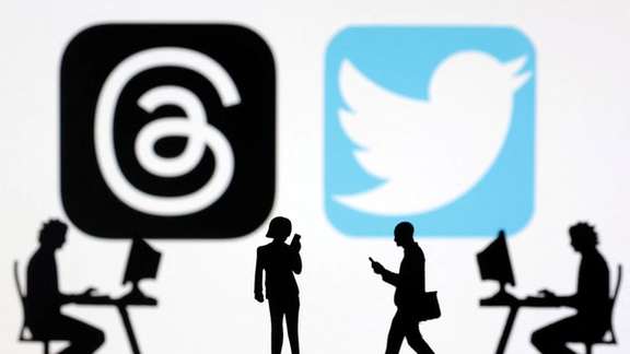 Meta Threads and Twitter app logos are seen in this illustration taken, July 6, 2023.