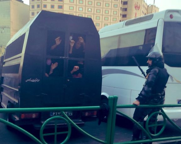 Protesters arrested on September 20 being taken to prison