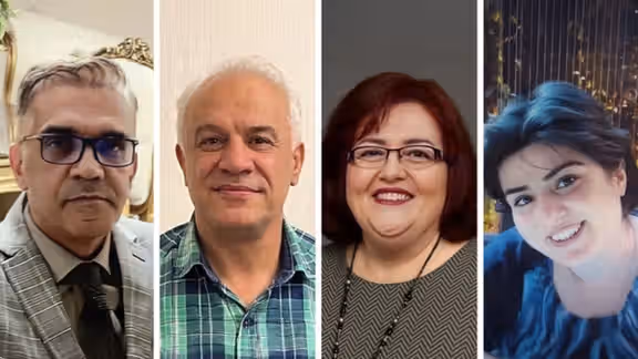 From left: Nasser Navard Gol-Tapeh, Joseph and Lida Shahbazian, and Aida Najaflou, file photo via Article 18 rights group