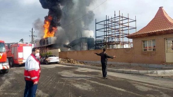 The fire at a chemical reactor in Eshtehard on May 23, 2023