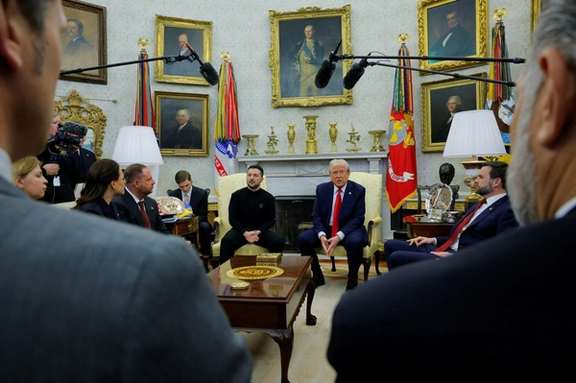 US President Donald Trump meets with Ukrainian President Volodymyr Zelenskyy at the White House in Washington, DC, February 28, 2025.