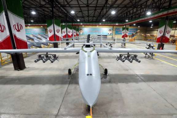 Iran made combat drones on display in this undated file photo