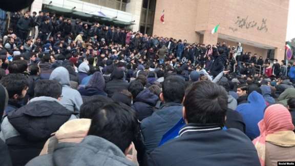 A protest rally at Tehran’s Sharif University