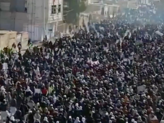 A large protest in Iran's Sunni city of Zahedan on January 20, 2023