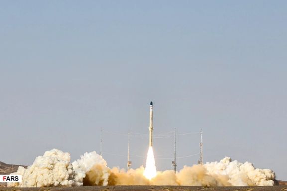 Iran's satellite carrier rocket Zoljanah lifting off from the launch pad