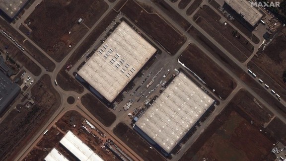 A satellite image of the UAV factory being built to manufacture Russo-Iranian drones in Yelabuga (Republic of Tatarstan)