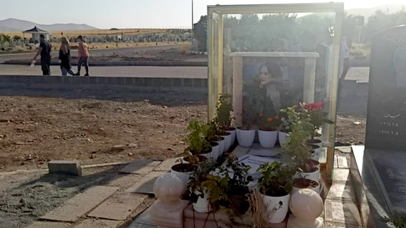 Mahsa Amini's burial site in Aichi Cemetery