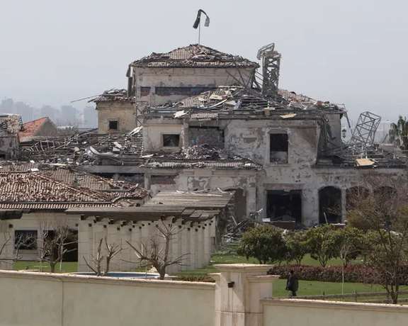 A villa in Erbil damaged by an Iranian missile attack. March 13, 2022
