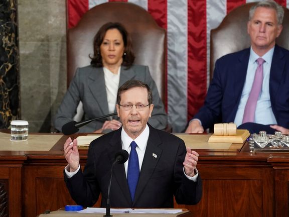 رییسجمهوری اسرائیل در کنگره آمریکا: هر جایی که رژیم ایران پا میگذارد تخریب میشود