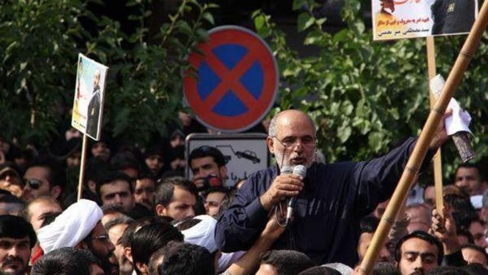 Hossein Allahkaram during a demonstration 