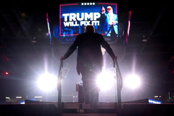 Donald Trump on stage for his victory speech on November 6, 2024