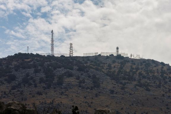 A view shows Israeli positions in the Israeli-occupied Shebaa farms as pictured from Kfarchouba, near the border with Israel, southern Lebanon, October 8, 2023.
