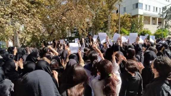 File photo of a student protest rally in Iran