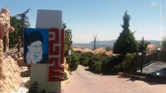 The Iran Garden with a depiction of Supreme Leader Ali Khamenei in Maroun al-Ras, South Lebanon