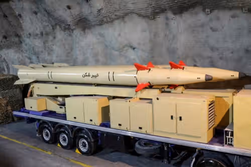 Iran's Kheybar Shekan ballistic missiles in an underground base