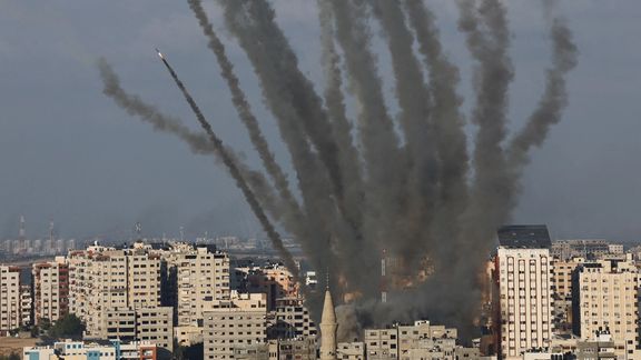 Rockets are fired from Gaza towards Israel, in Gaza, October 10, 2023.
