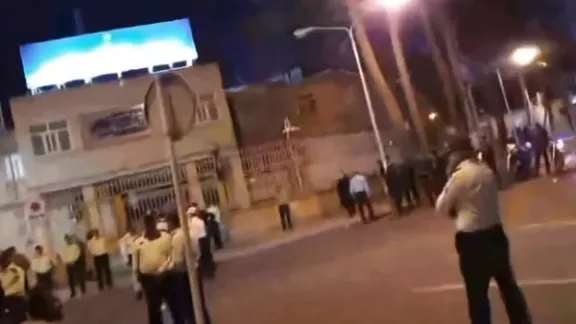 A scene of protests over water and power cuts in Sabzevar, Razavi Khorasan province, July 2025