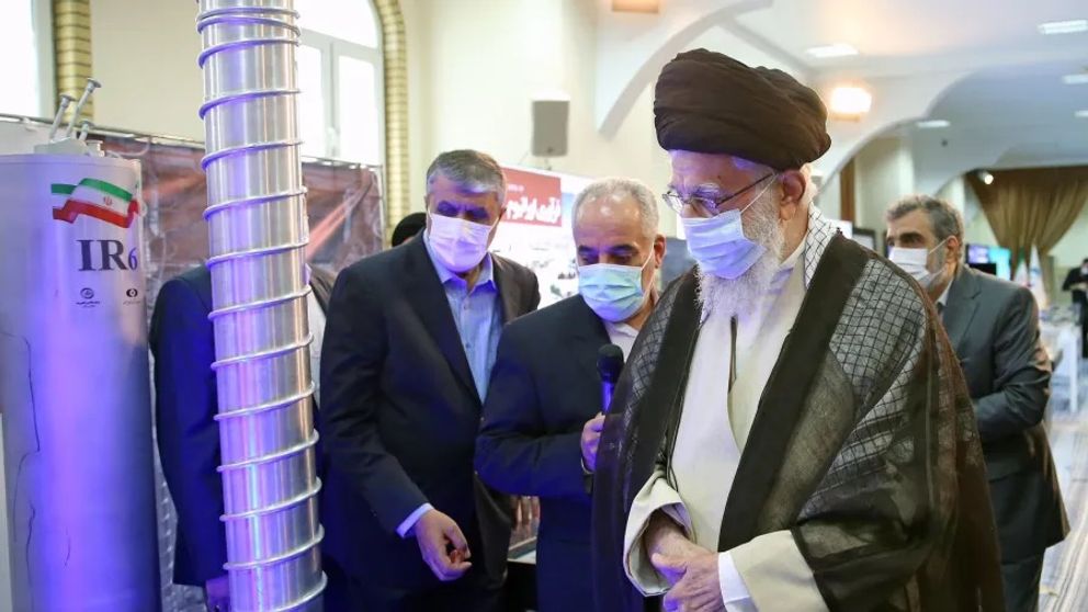 Iran's Supreme Leader Ali Khamenei visiting Iran's advanced centrifuges