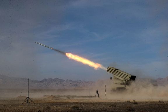 A missile is launched during a military exercise in Isfahan, Iran, October 28, 2023. Iranian Army