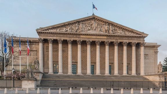 The Palais Bourbon, currently used as the seat of the Assemblée Nationale, the French lower house
