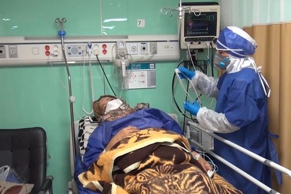 A Covid-19 patient in a Tehran hospital. FILE PHOTO