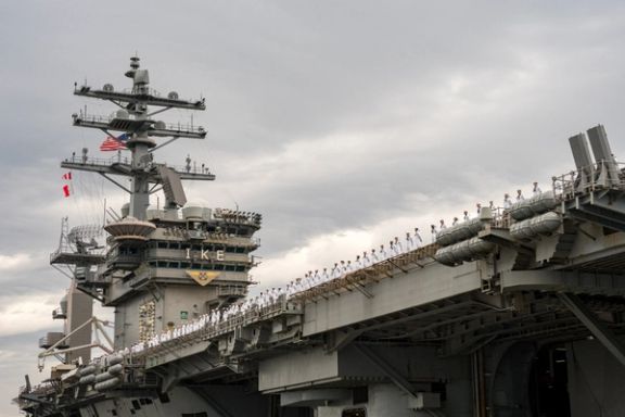 US aircraft carrier Eisenhower deployed in the Mideast, seen in October 2023