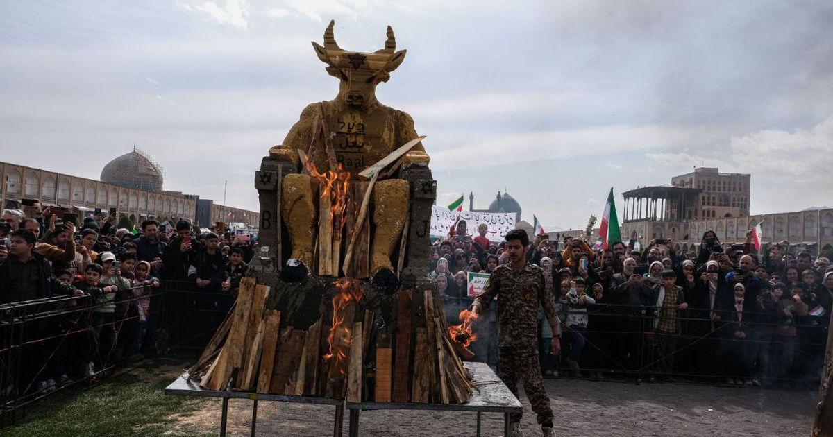 Why were 'Baal' statues burned at Iran's revolution anniversary rallies? | Iran International