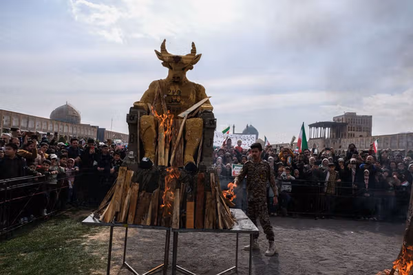 Why were ‘Baal’ statues burned at Iran’s revolution anniversary rallies?