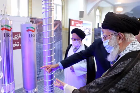 Iran's Supreme Leader Ayatollah Ali Khamenei visits the Iranian centrifuges in Tehran, Iran June 11, 2023.