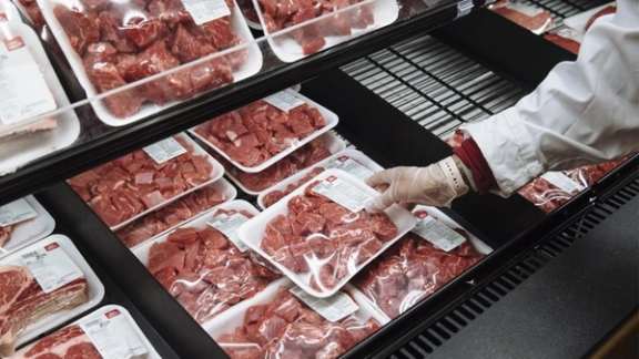 Red meat for sale at a department store in Iran