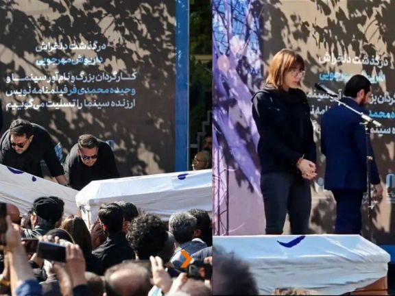 شعارات احتجاجية وتواجد أمني مكثف في جنازة مخرج إيراني شهير وزوجته