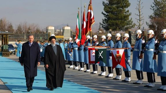 Turkish President Recep Tayyip Erdoğan (left) and Iranian President Ebrahim Raisi in Ankara, January 24, 2024
