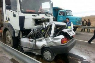 A file photo of a car accident in Iran