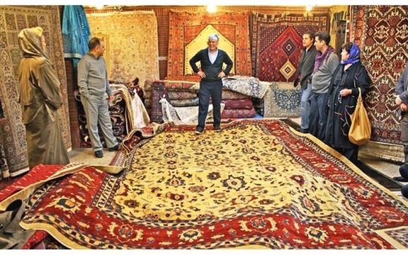 A carpet store in Tehran. Undated