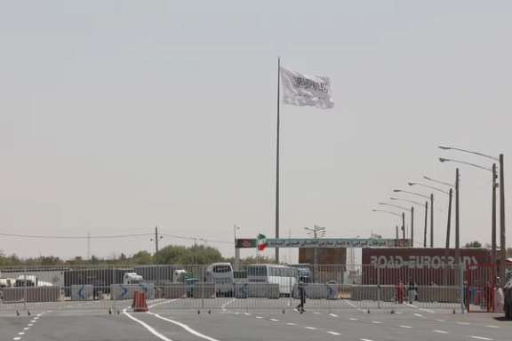 Iran's flag is pictured at the Milak border crossing between Iran and Afghanistan, Sistan and Baluchestan Province, Iran, File Photo.