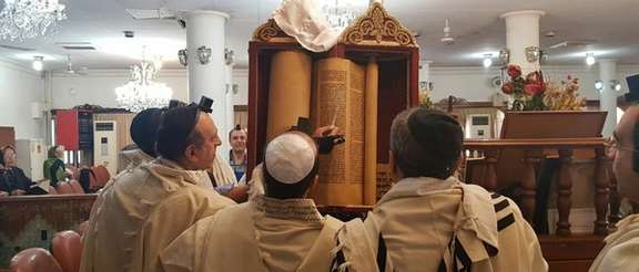 A few members of the Jewish community during a ceremony in Iran