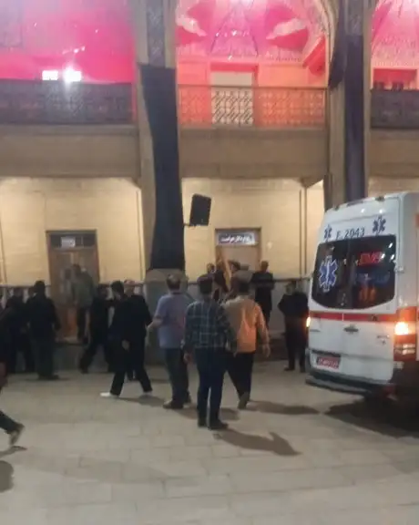 The aftermath of the attack on Shahcheragh funerary monument and mosque in Shiraz on August 13, 2023